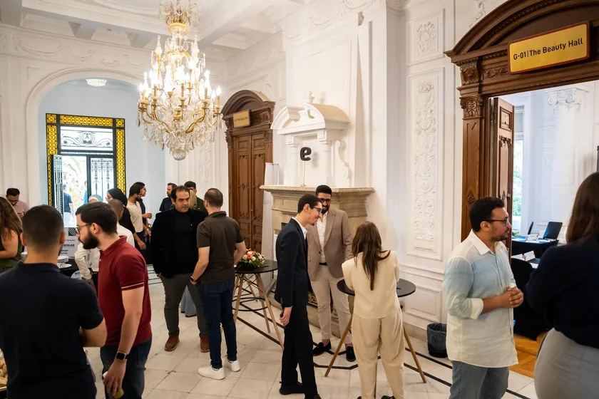 Corporate and startup participants networking at CVC Builder