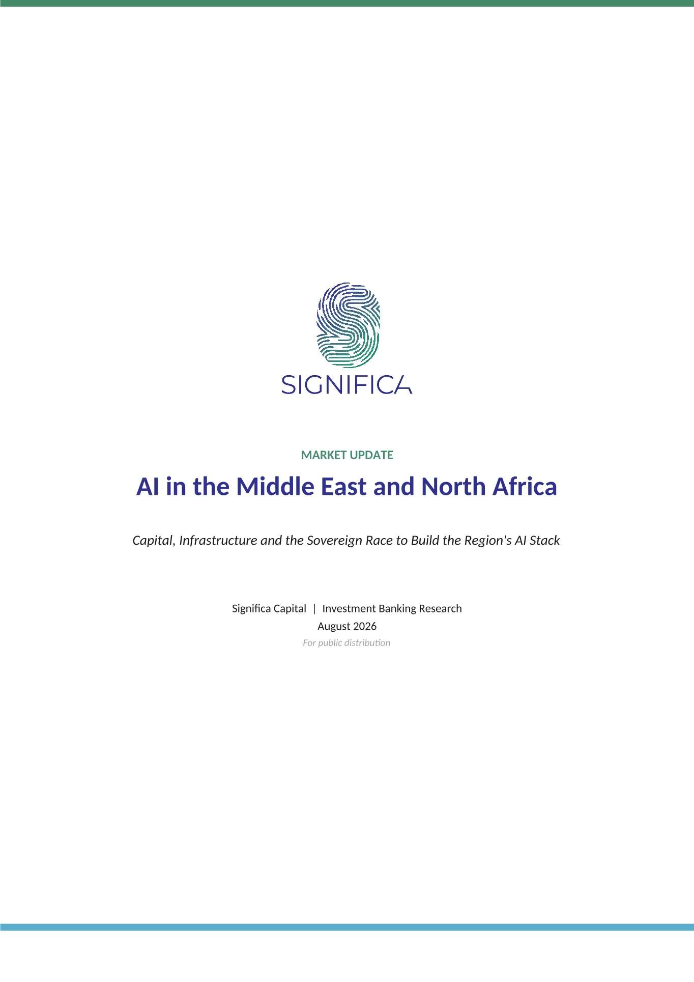 First page of the report: AI in the Middle East and North Africa